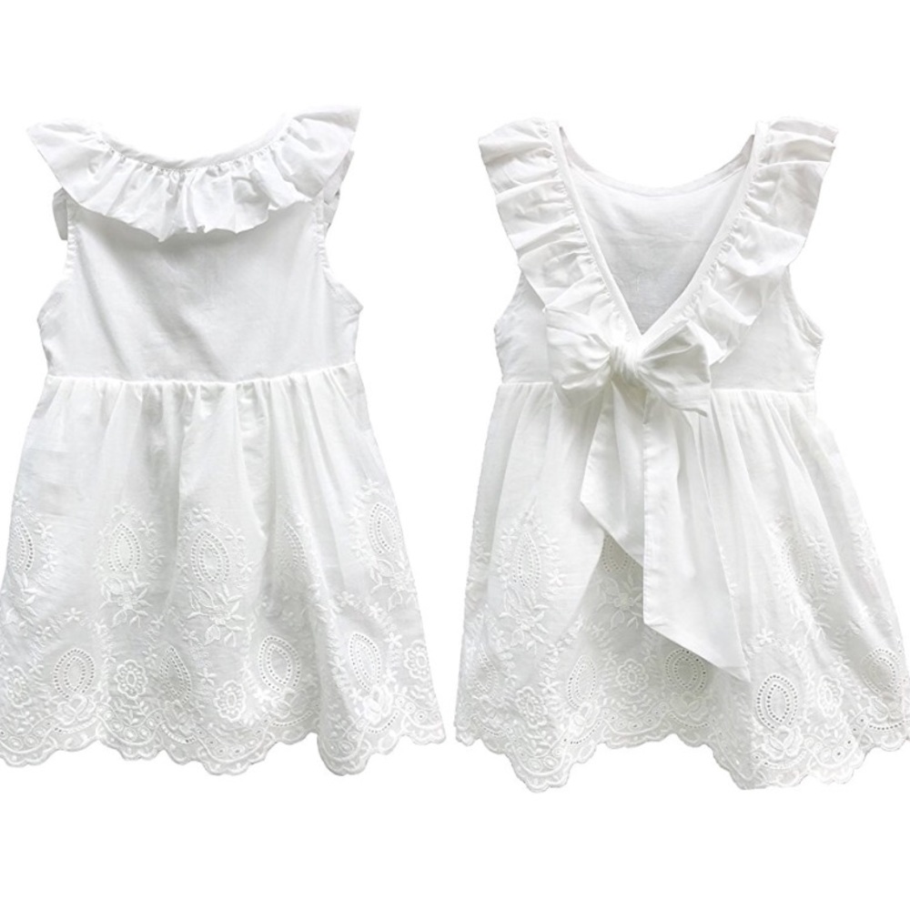 100% Cotton Purfle Backless Tutu Princess Dress - Picture 1 of 4